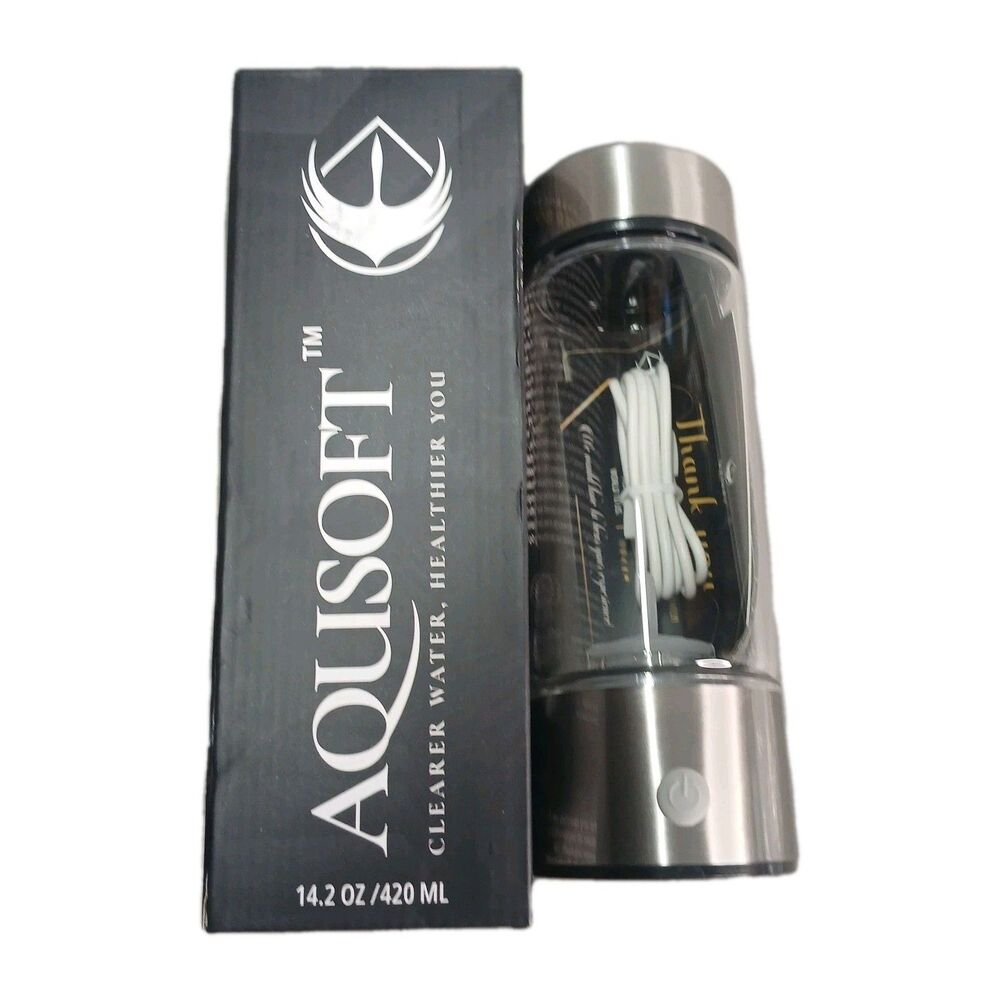 Aqua Soft Hydrogen Water Bottle Portable Type C USB Charging NEW in Box
